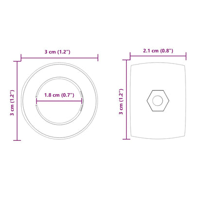 Tischfußballlager 10 pcs Schwarz 3 x 3 x 2,1 cm PP