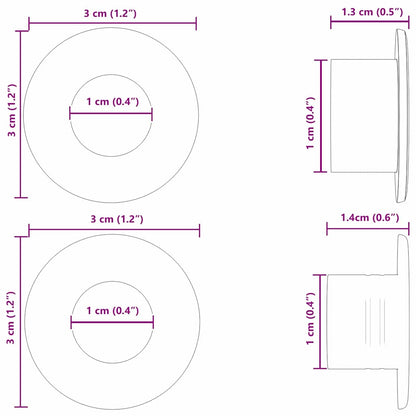 Tischfußball Tisch-Stopper 10 pcs Schwarz 3 x 3 x 1,4 cm HIPS