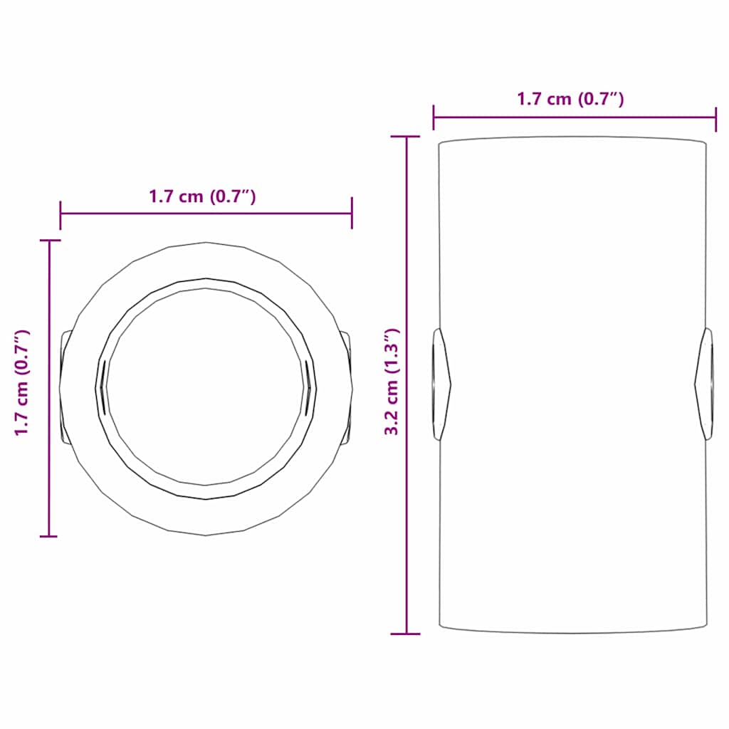 Tischfußball Tisch-Stopper 10 pcs Schwarz 1,7 x 1,7 x 3,2 cm PP
