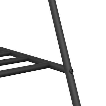 vidaXL Kleiderständer mit Speicher Schwarz 100 x 56 x 154 cm Stahl