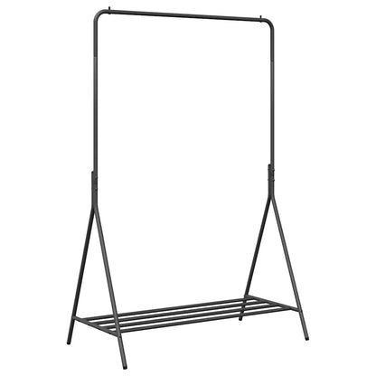 vidaXL Kleiderständer mit Speicher Schwarz 100 x 56 x 154 cm Stahl