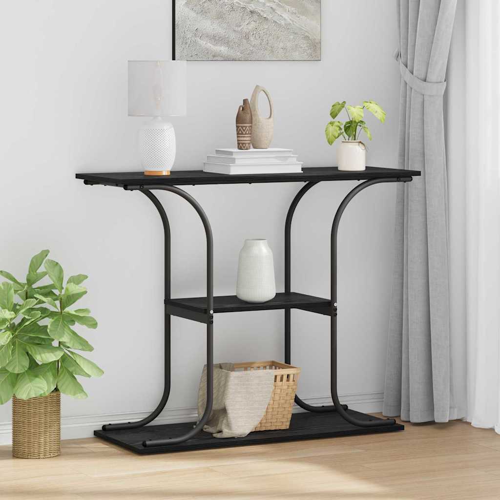 vidaXL Konsolentisch mit Regal Schwarz Eichen-Optik 101 x 35 x 80,5 cm