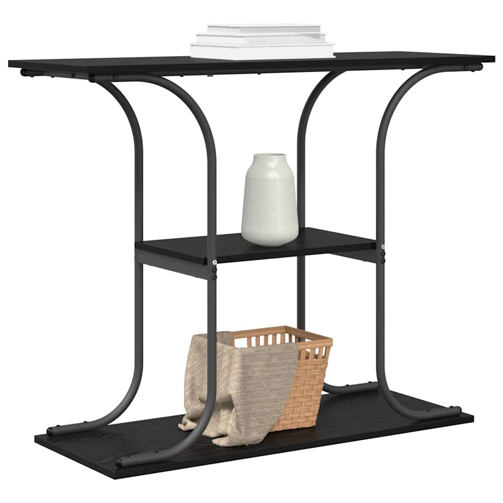 vidaXL Konsolentisch mit Regal Schwarz Eichen-Optik 101 x 35 x 80,5 cm
