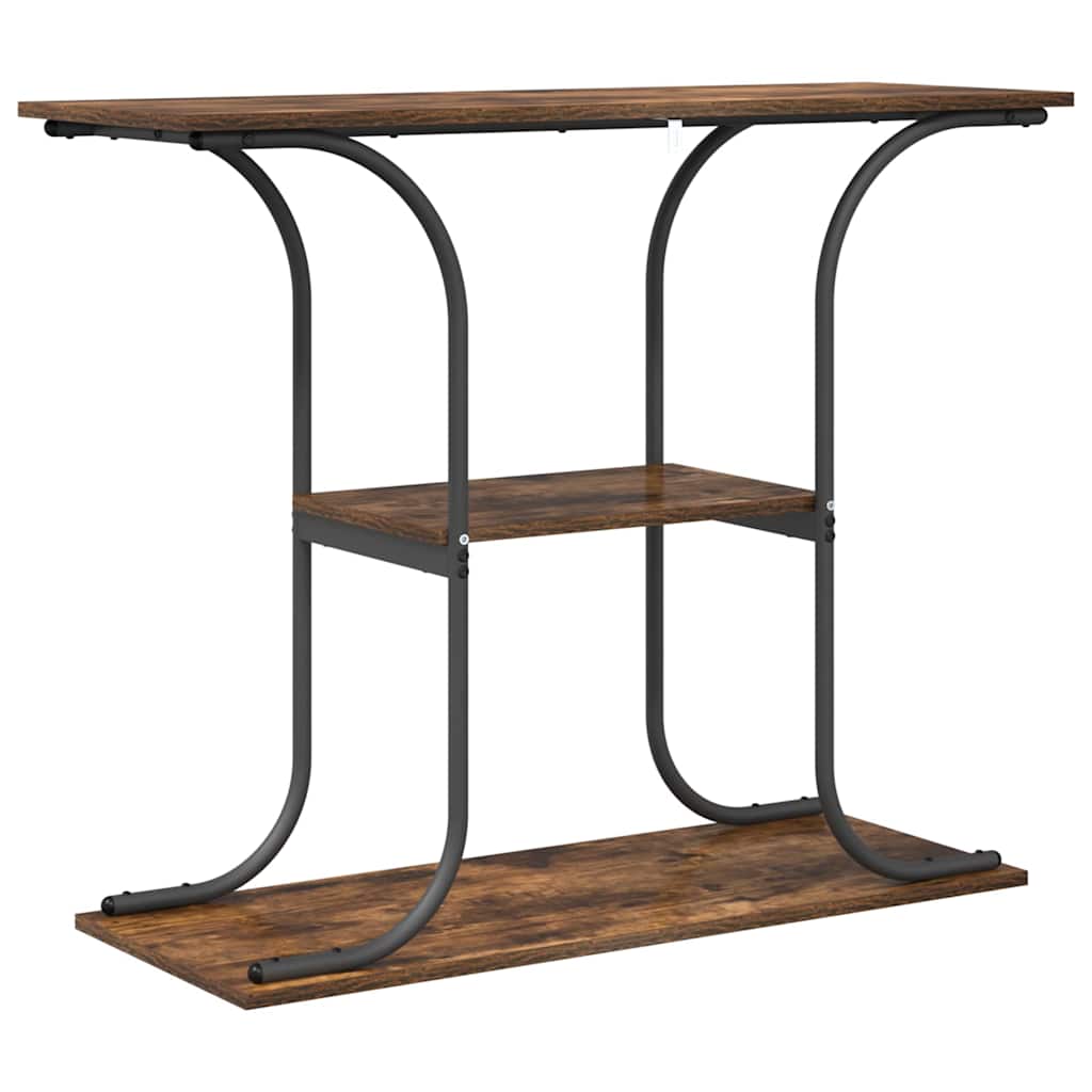 vidaXL Konsolentisch mit Regal Geräucherte Eiche 101 x 35 x 80,5 cm