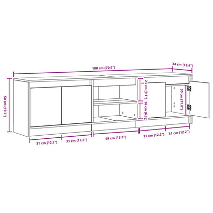 vidaXL TV-Einheiten 2 pcs Braun 180 x 34 x 50 cm Holzwerkstoff