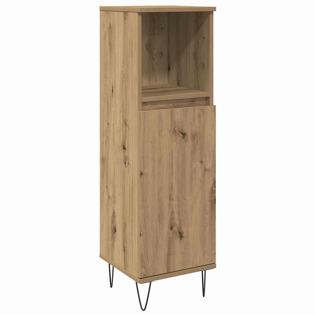 vidaXL Ensemble de meubles de salle de bain avec étagère 3 pcs Chêne artisanal Bois d'ingénierie