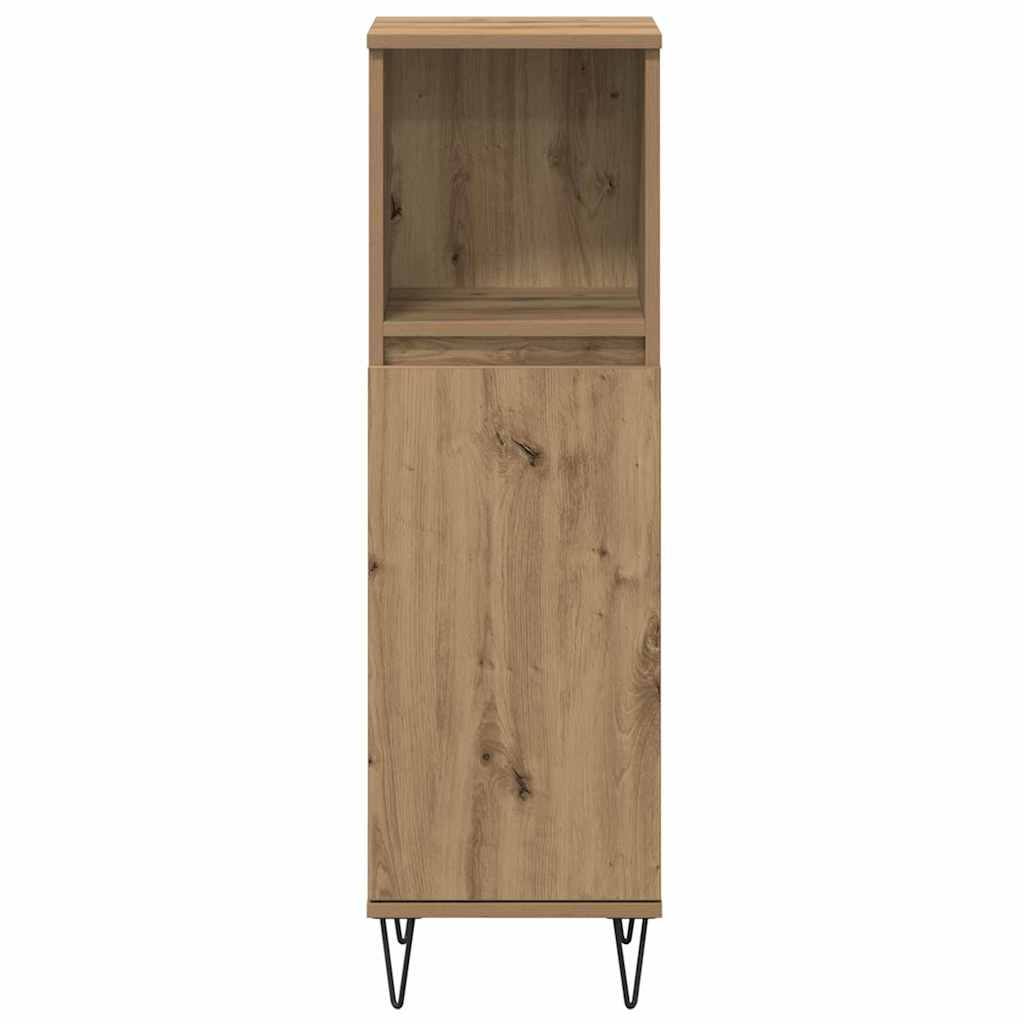 vidaXL Ensemble de meubles de salle de bain avec étagère 3 pcs Chêne artisanal Bois d'ingénierie