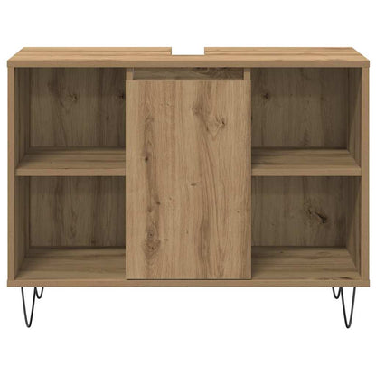 vidaXL Ensemble de meubles de salle de bain avec étagère 3 pcs Chêne artisanal Bois d'ingénierie