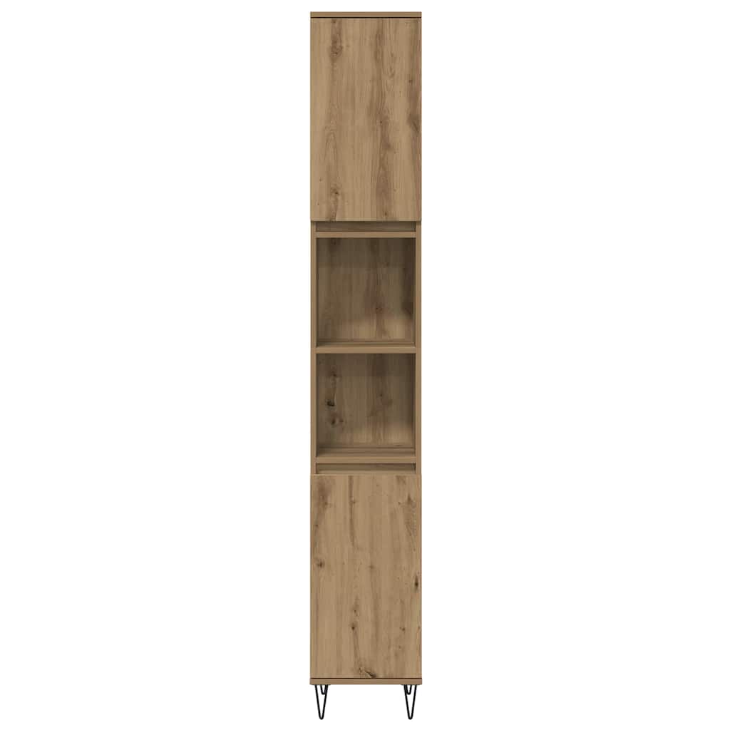 vidaXL Ensemble de meubles de salle de bain avec étagère 3 pcs Chêne artisanal Bois d'ingénierie