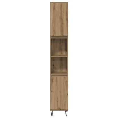 vidaXL Ensemble de meubles de salle de bain avec étagère 3 pcs Chêne artisanal Bois d'ingénierie