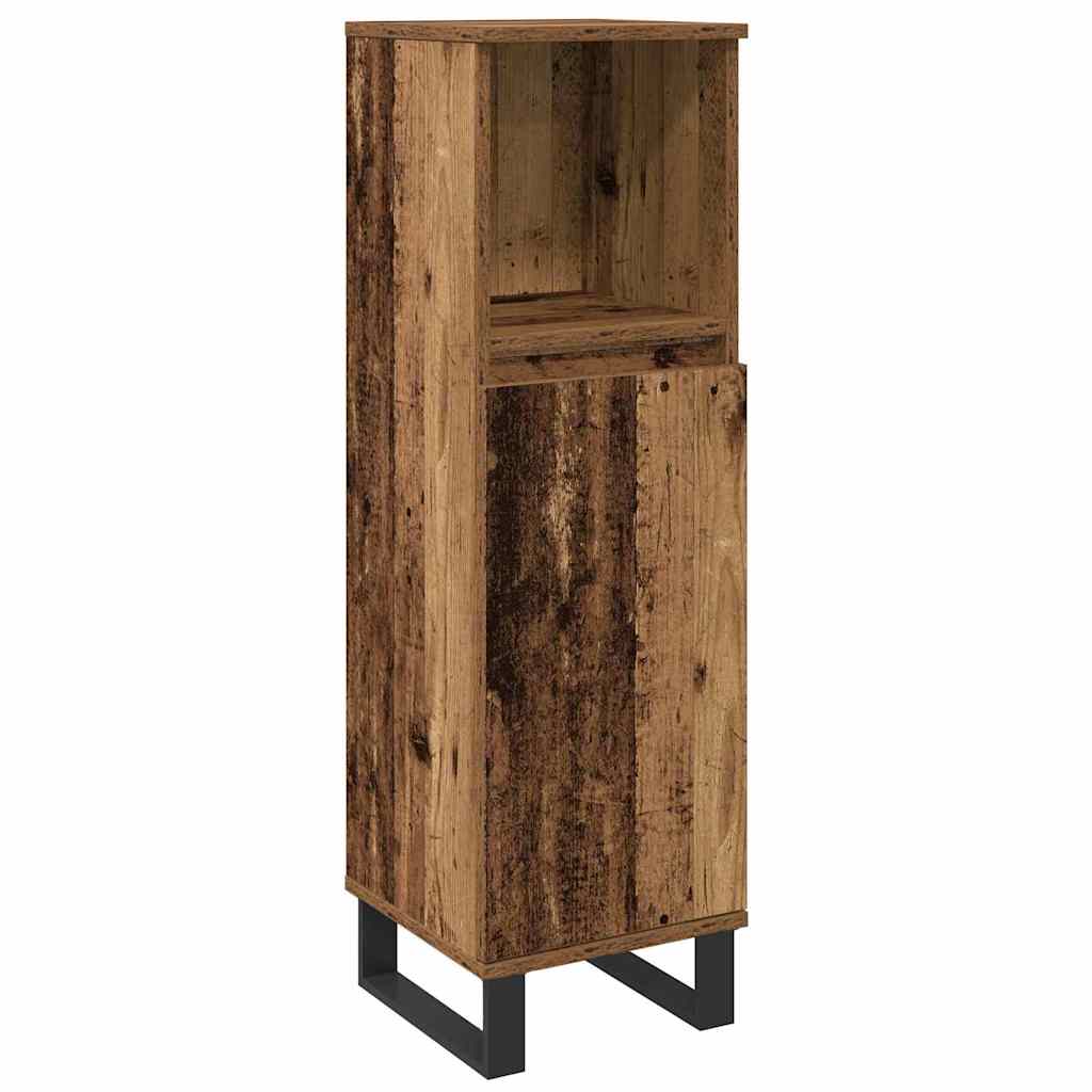 vidaXL Ensemble de meubles de salle de bain avec étagère avec porte 3 pcs Marron Bois d'ingénierie