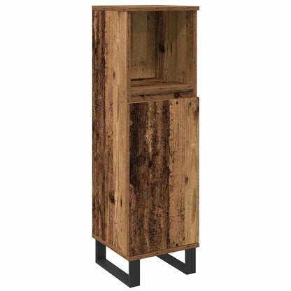 vidaXL Ensemble de meubles de salle de bain avec étagère avec porte 3 pcs Marron Bois d'ingénierie