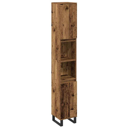 vidaXL Ensemble de meubles de salle de bain avec étagère avec porte 3 pcs Marron Bois d'ingénierie