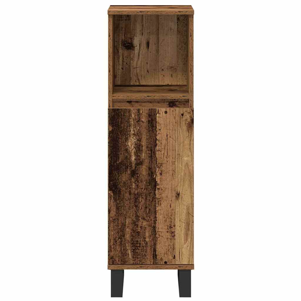 vidaXL Ensemble de meubles de salle de bain avec étagère avec porte 3 pcs Marron Bois d'ingénierie