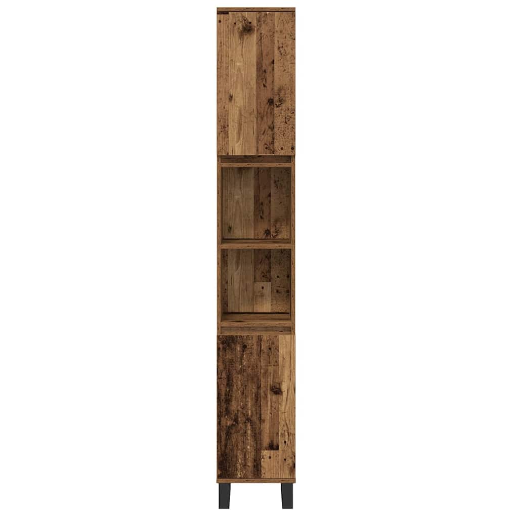 vidaXL Ensemble de meubles de salle de bain avec étagère avec porte 3 pcs Marron Bois d'ingénierie