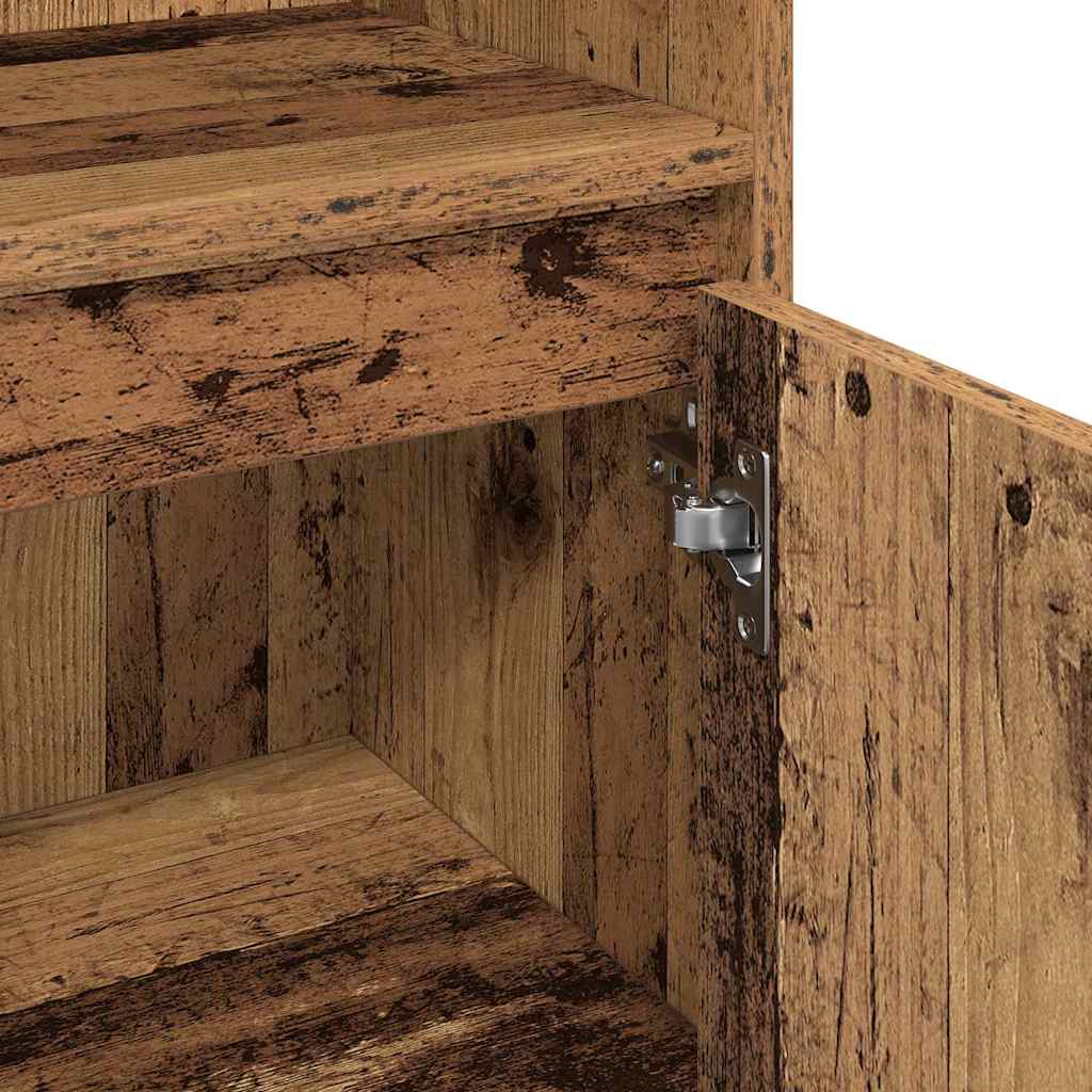 vidaXL Badezimmermöbel-Set mit Regal 3 pcs Altholz Holzwerkstoff