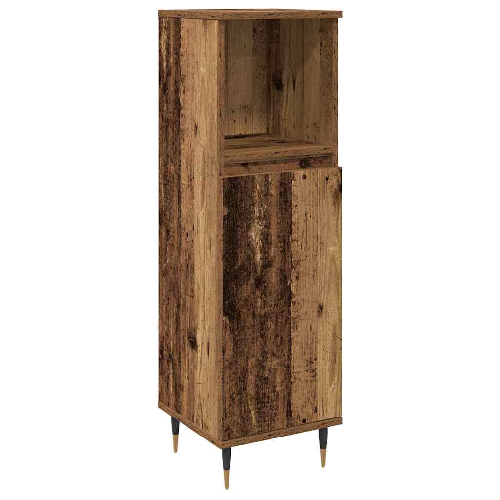 vidaXL Badezimmermöbel-Set mit Regal 3 pcs Altholz Holzwerkstoff