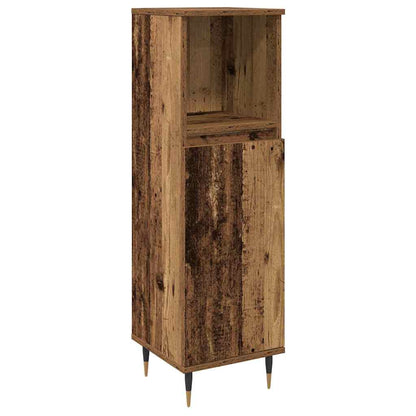 vidaXL Badezimmermöbel-Set mit Regal 3 pcs Altholz Holzwerkstoff