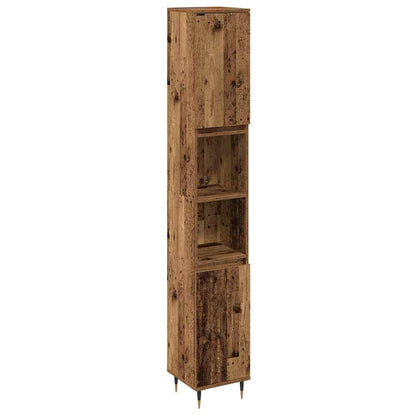 vidaXL Badezimmermöbel-Set mit Regal 3 pcs Altholz Holzwerkstoff