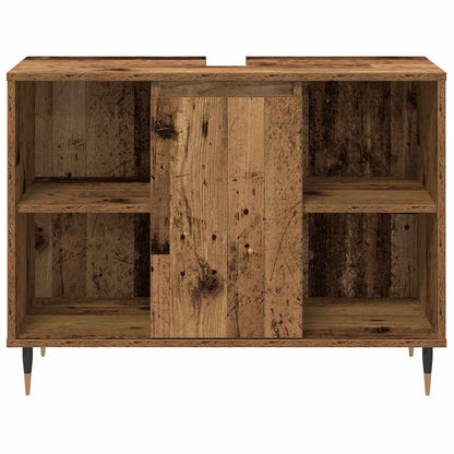 vidaXL Badezimmermöbel-Set mit Regal 3 pcs Altholz Holzwerkstoff