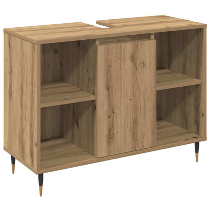 vidaXL Badezimmermöbel-Set mit Regal 3 pcs Artisan-Eiche Holzwerkstoff