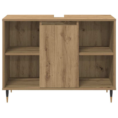 vidaXL Badezimmermöbel-Set mit Regal 3 pcs Artisan-Eiche Holzwerkstoff