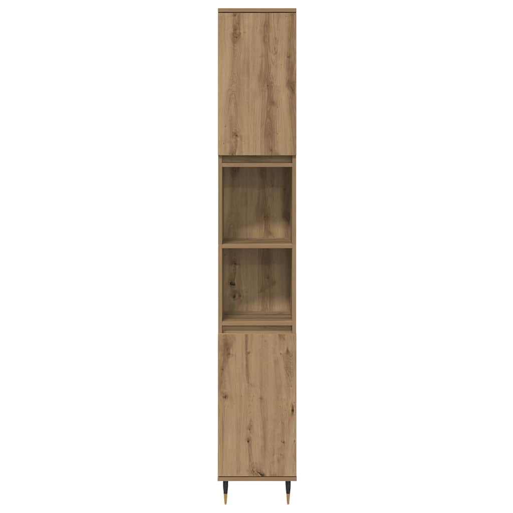 vidaXL Badezimmermöbel-Set mit Regal 3 pcs Artisan-Eiche Holzwerkstoff