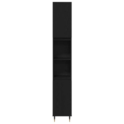 vidaXL Badezimmermöbel-Set 3 pcs Schwarz Eichen-Optik Holzwerkstoff