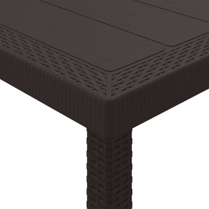 vidaXL Gartentisch Braun 250 x 100 x 73 cm Poly-Rattan