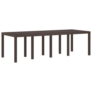 vidaXL Gartentisch Braun 250 x 100 x 73 cm Poly-Rattan
