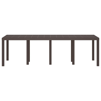 Gartentisch Braun 250 x 100 x 73 cm Poly-Rattan