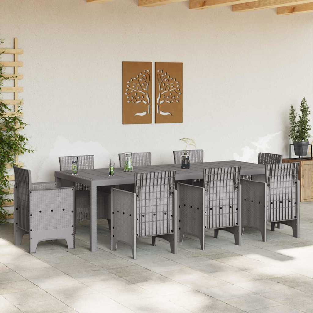 vidaXL Gartentisch Hellgrau 250 x 100 x 73 cm Poly-Rattan