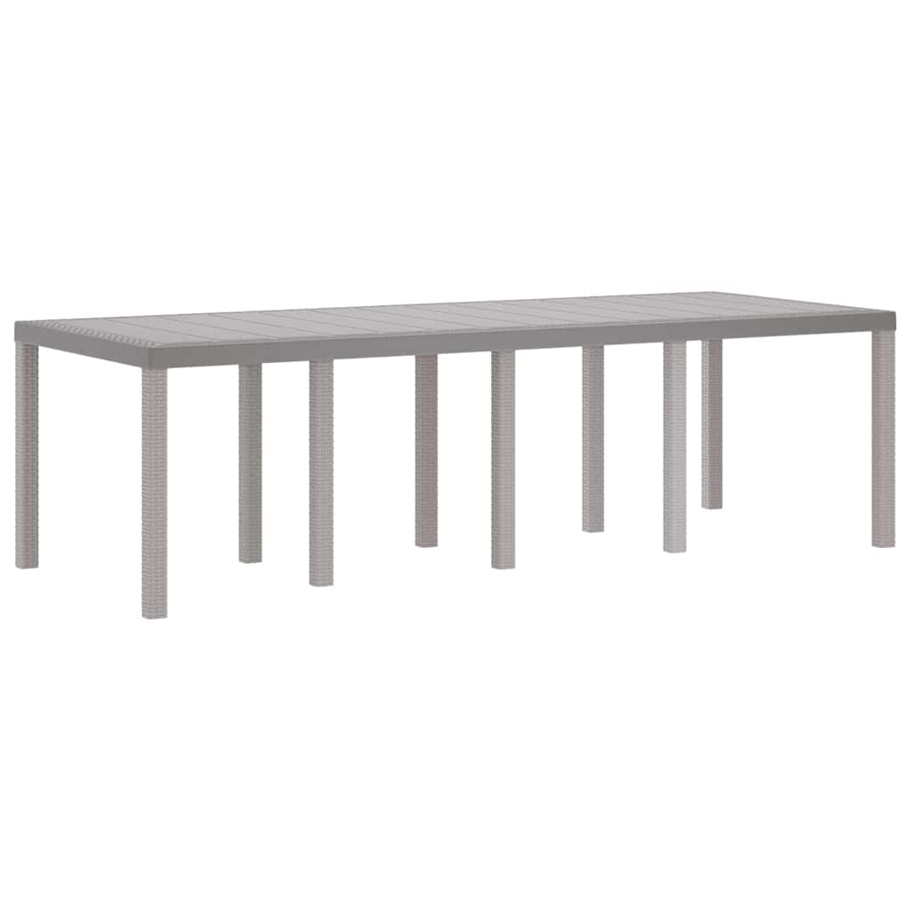 vidaXL Gartentisch Hellgrau 250 x 100 x 73 cm Poly-Rattan