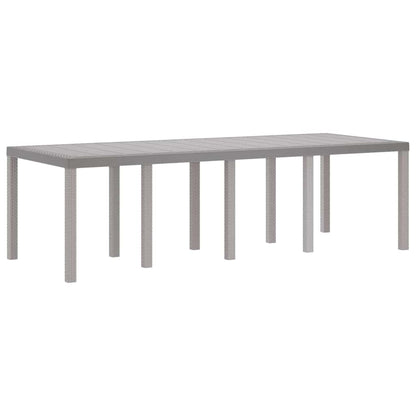 vidaXL Gartentisch Hellgrau 250 x 100 x 73 cm Poly-Rattan