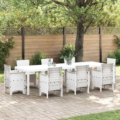 vidaXL Gartentisch Weiß 300 x 100 x 73 cm Poly-Rattan