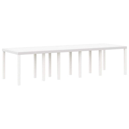 vidaXL Gartentisch Weiß 300 x 100 x 73 cm Poly-Rattan