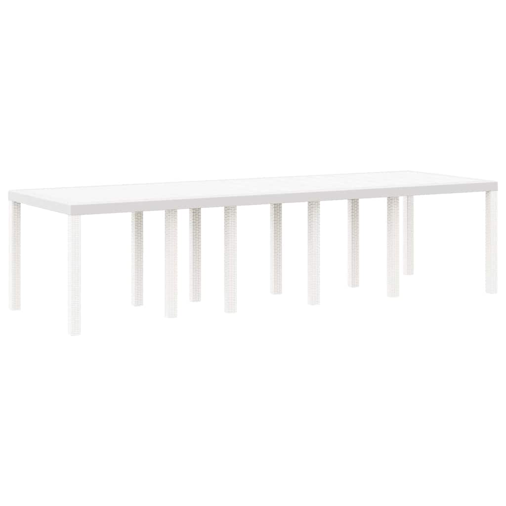 vidaXL Gartentisch Weiß 300 x 100 x 73 cm Poly-Rattan
