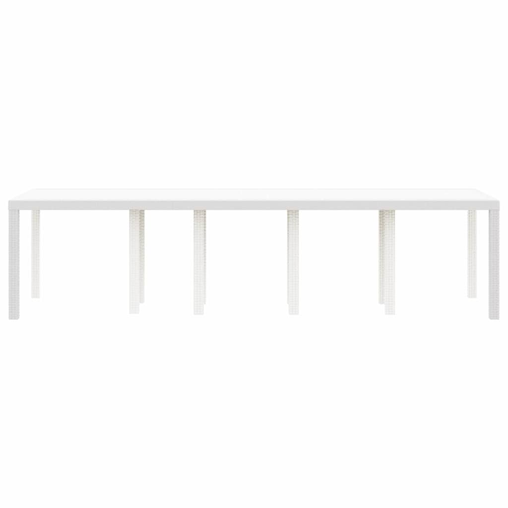 vidaXL Gartentisch Weiß 300 x 100 x 73 cm Poly-Rattan