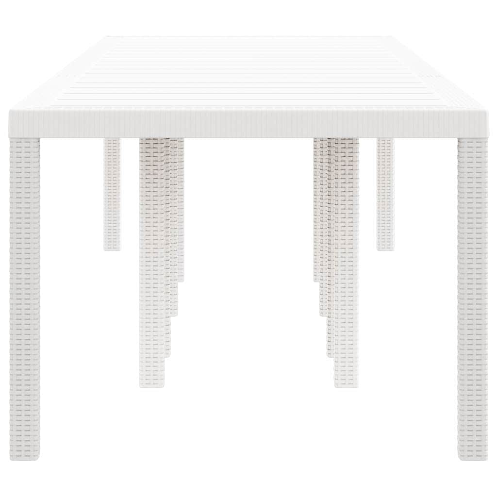 vidaXL Gartentisch Weiß 300 x 100 x 73 cm Poly-Rattan