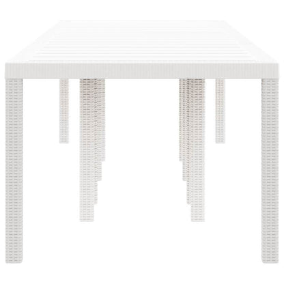 vidaXL Gartentisch Weiß 300 x 100 x 73 cm Poly-Rattan