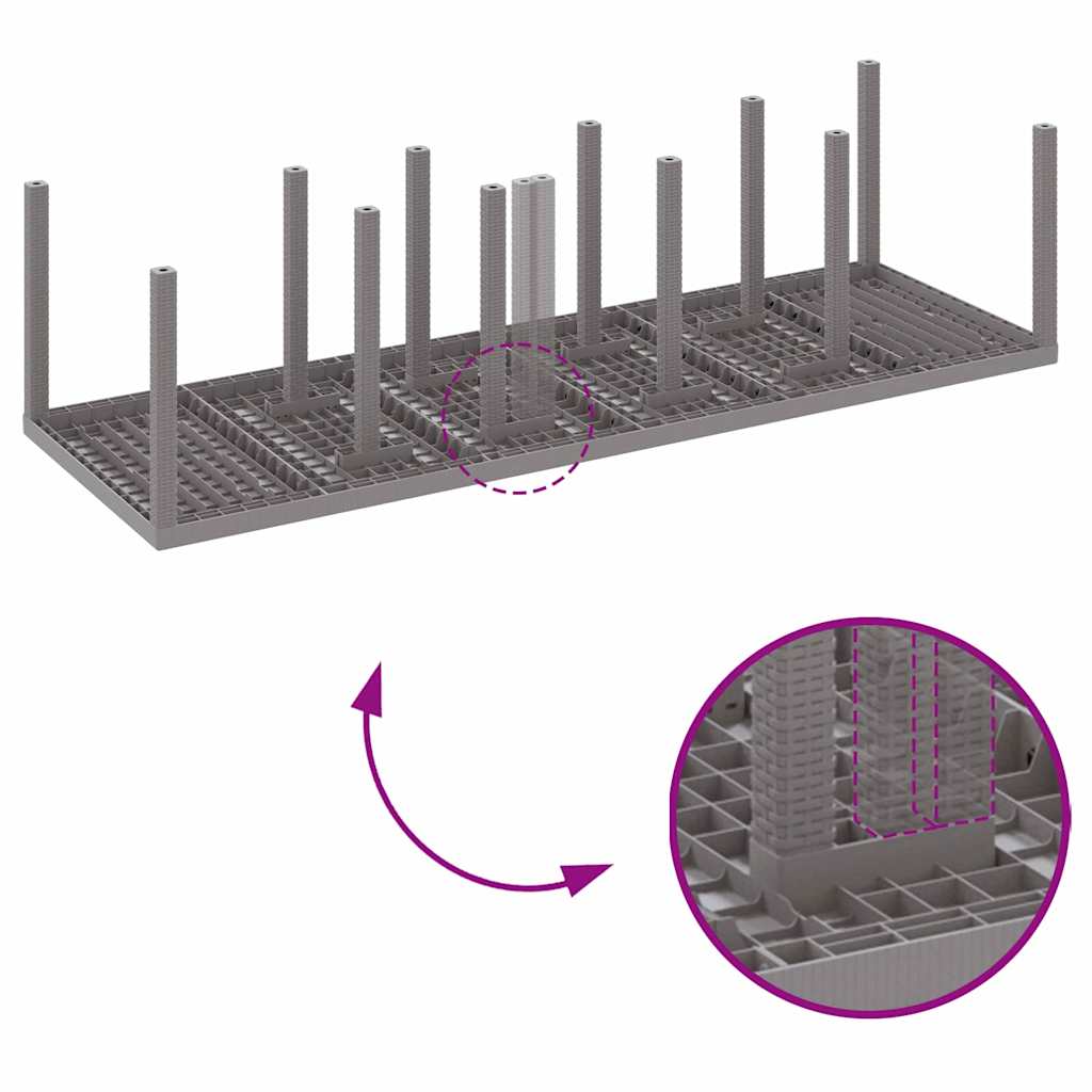 Gartentisch Hellgrau 300 x 100 x 73 cm Poly-Rattan