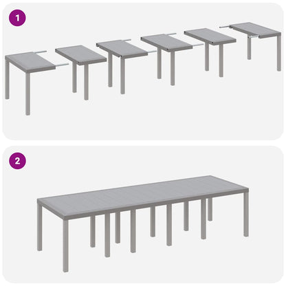 Gartentisch Hellgrau 300 x 100 x 73 cm Poly-Rattan