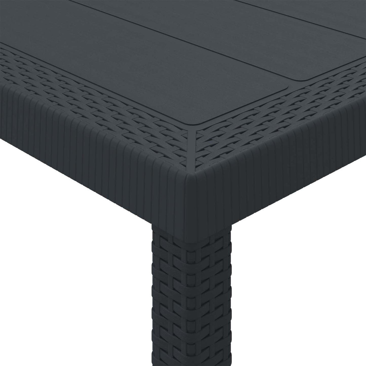 vidaXL Gartentisch Anthrazit 350 x 100 x 74 cm Poly-Rattan