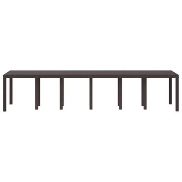 vidaXL Gartentisch Braun 350 x 100 x 74 cm Poly-Rattan