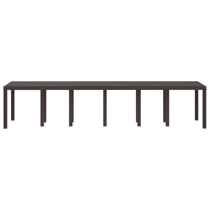 vidaXL Gartentisch Braun 350 x 100 x 74 cm Poly-Rattan