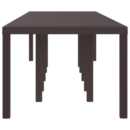 vidaXL Gartentisch Braun 350 x 100 x 74 cm Poly-Rattan