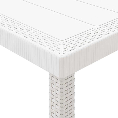 vidaXL Gartentisch Weiß 350 x 100 x 74 cm Poly-Rattan