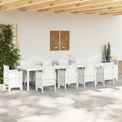 vidaXL Gartentisch Weiß 350 x 100 x 74 cm Poly-Rattan