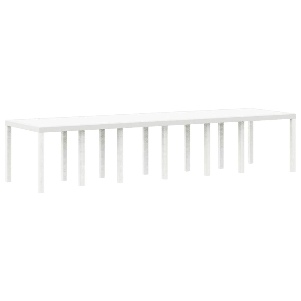 vidaXL Gartentisch Weiß 350 x 100 x 74 cm Poly-Rattan