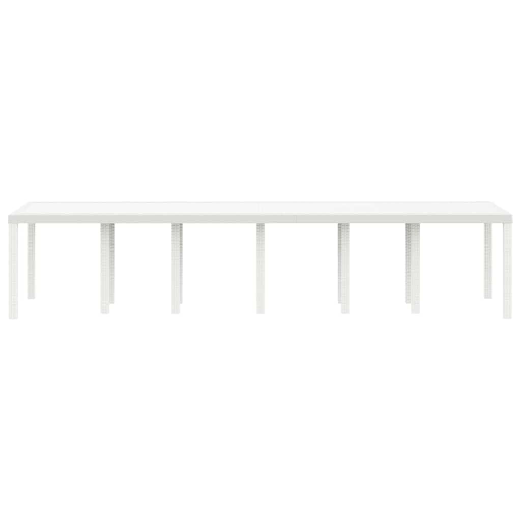 vidaXL Gartentisch Weiß 350 x 100 x 74 cm Poly-Rattan